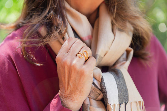 Wave Gold Fill Adjustable Ring
