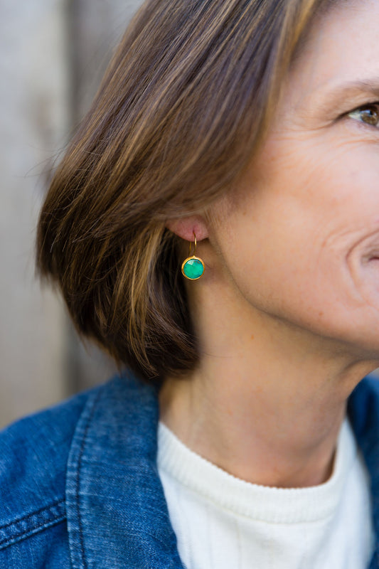 Green Aventurine Small Stone Earrings