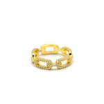 Crystal Chain Link Gold Fill Ring