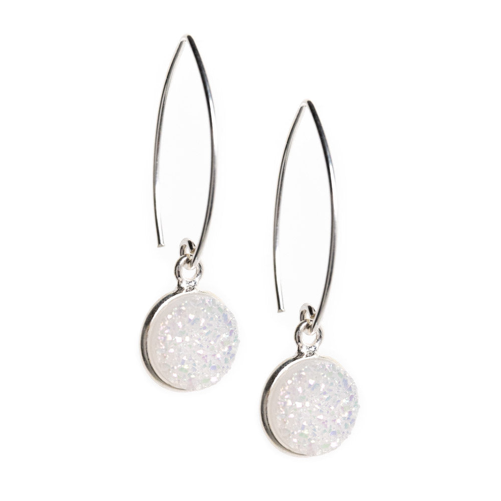 Druzy Silver Drop Earrings