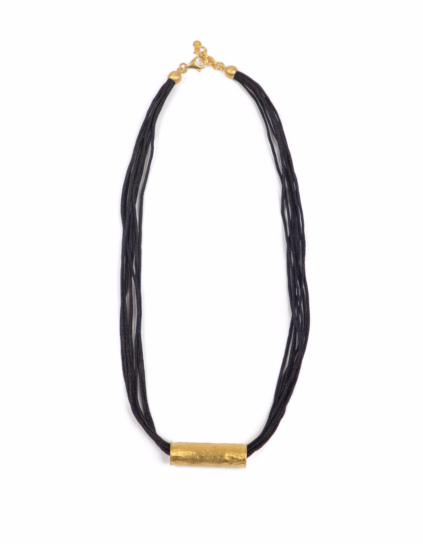 Necklace - Antika - Leather Hammered Gold Piece - Beksan Designs