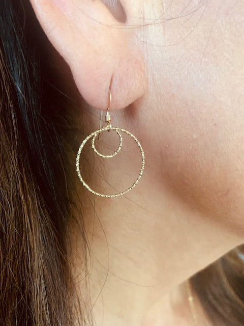 Double Circle Dangle Earrings