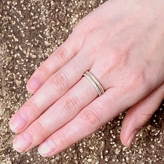 Crystal Band Stack Ring (Rose Gold Vermeil)