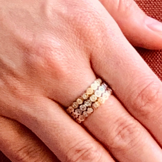 Crystal Round Stack Ring (Gold Vermeil)