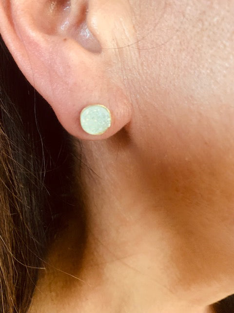 Druzy Quartz Stud Earrings