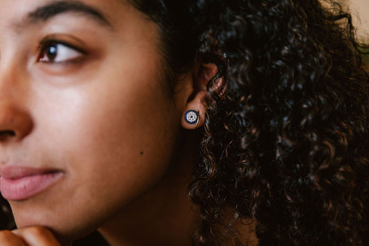 Crystal Evil Eye Stud Earrings