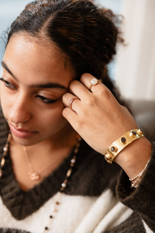 7 Stone Smokey Quartz Bracelet