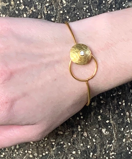 Crystal Circle Hook and Eye Bracelet