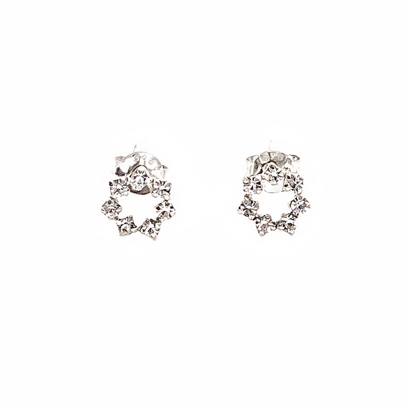 Star Stud Earrings with Crystals