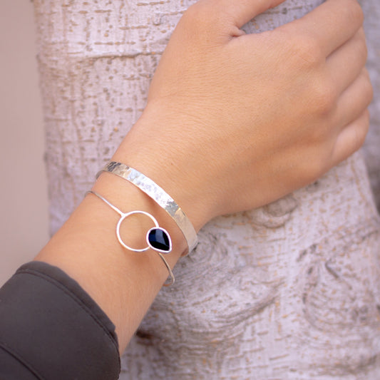 Hammered Silver Bangle