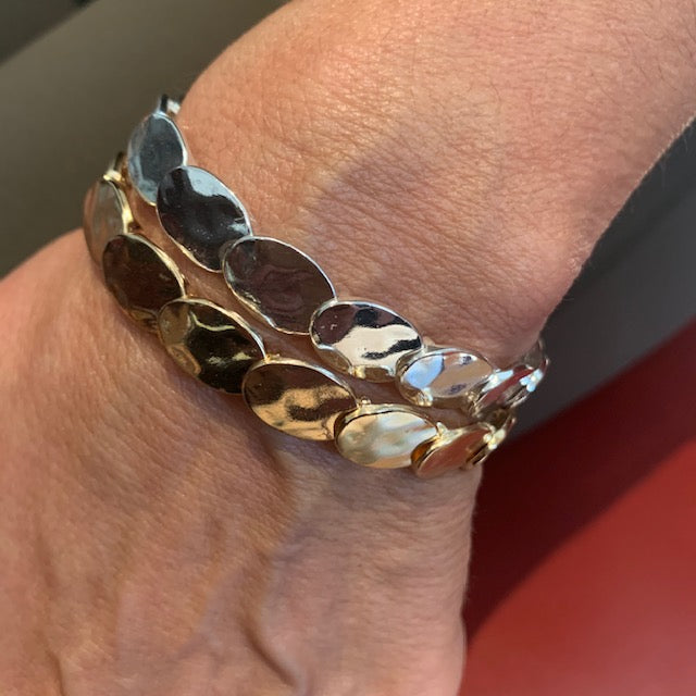 Silver Bangle Bracelet Oval