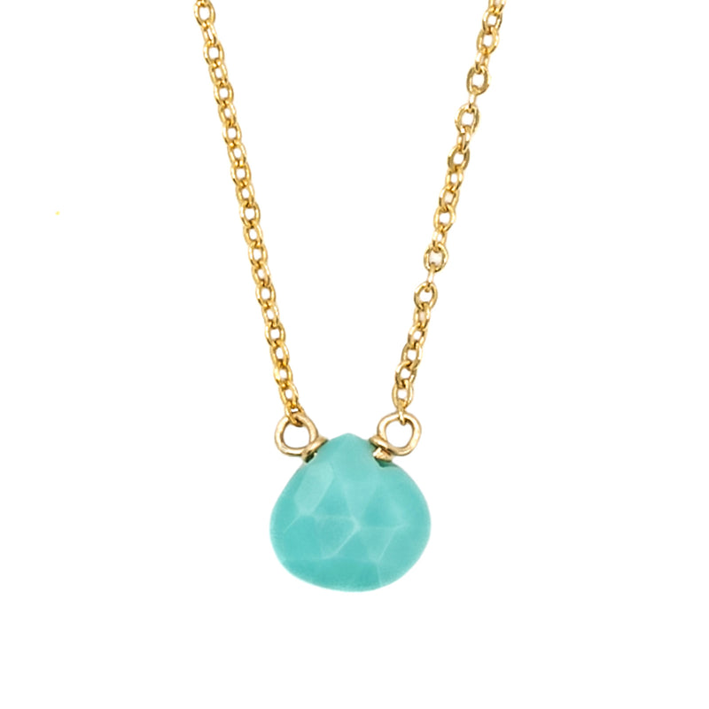 Turquoise Pendant Gold Fill Chain Necklace