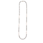 Baroque Pearl and Oxidized Silver Long Necklace 36"