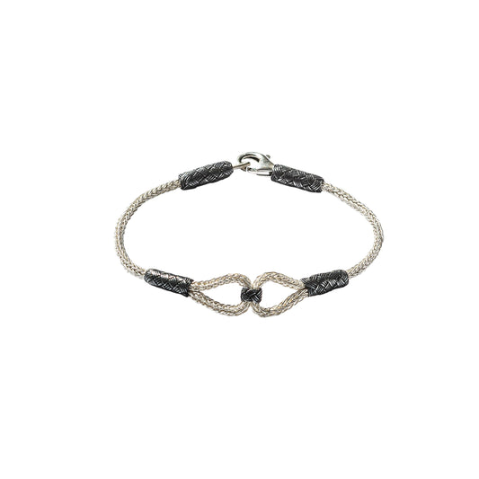 Woven Ottoman Oxidized & Silver Bracelet