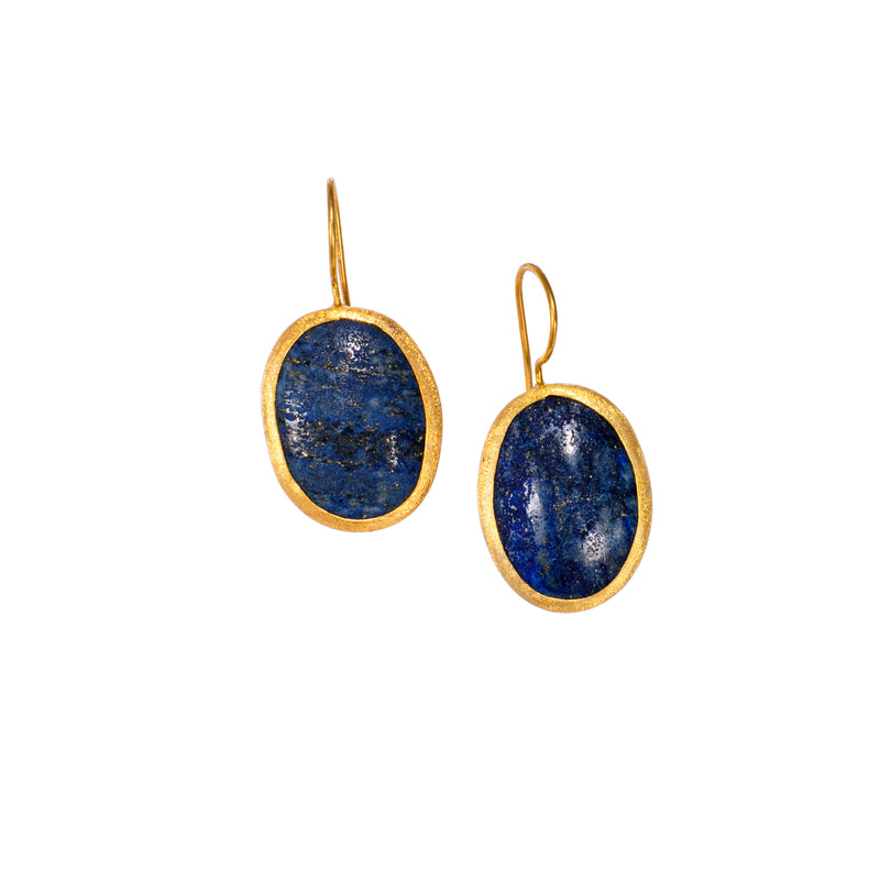 Blue Lapis Gemstone Dangle M Earrings