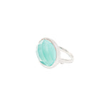 Chalcedony Sterling Silver Horizontal L Ring