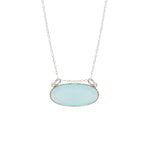 Chalcedony and Sterling Silver Floating Necklace