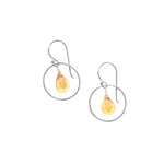 Citrine Sterling Silver Circle Dangle Earrings