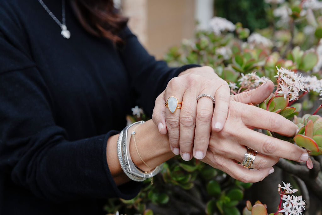 Stress Relief Ring Sterling and Gold, Silver and Rose Fill Ring