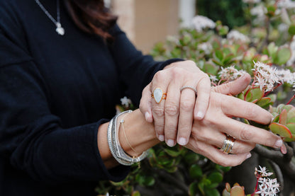 Stress Relief Ring Sterling and Gold, Silver and Rose Fill Ring