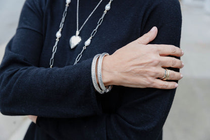 Large Heart Sterling Silver Locket and Chain Necklace