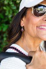 Garnet Round Earrings in Sterling Silver