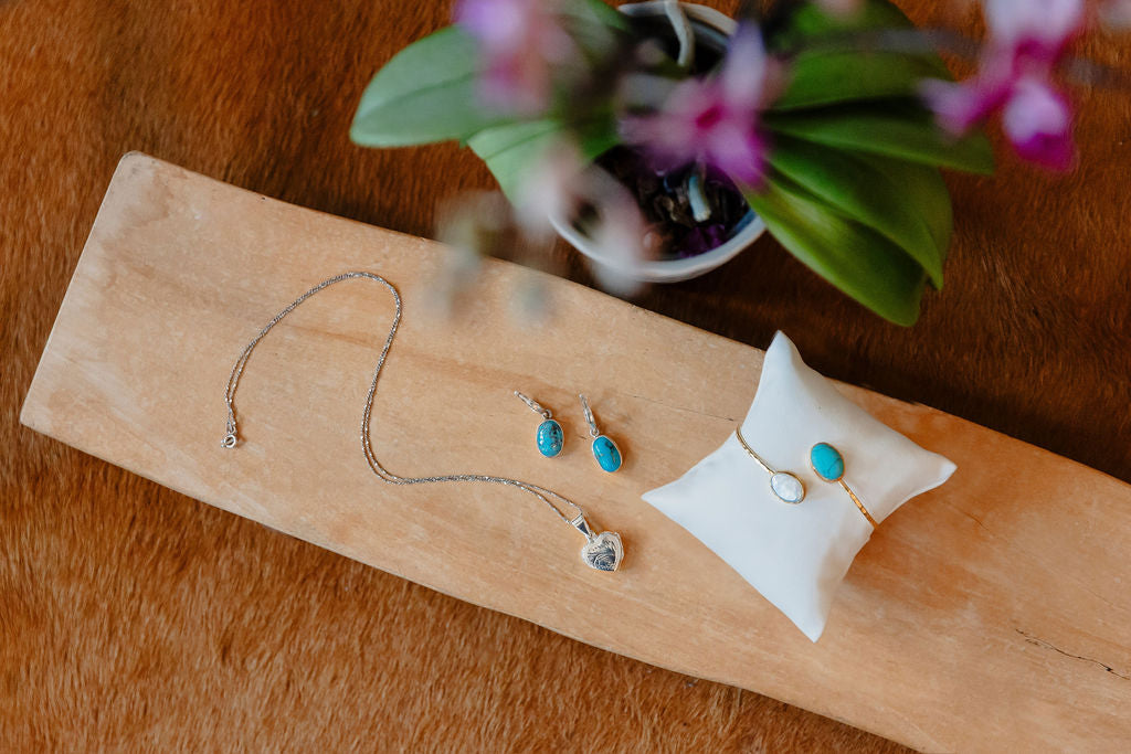 Turquoise and Silver Drop Earrings