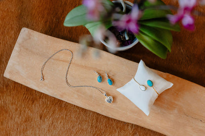 Turquoise and Silver Drop Earrings