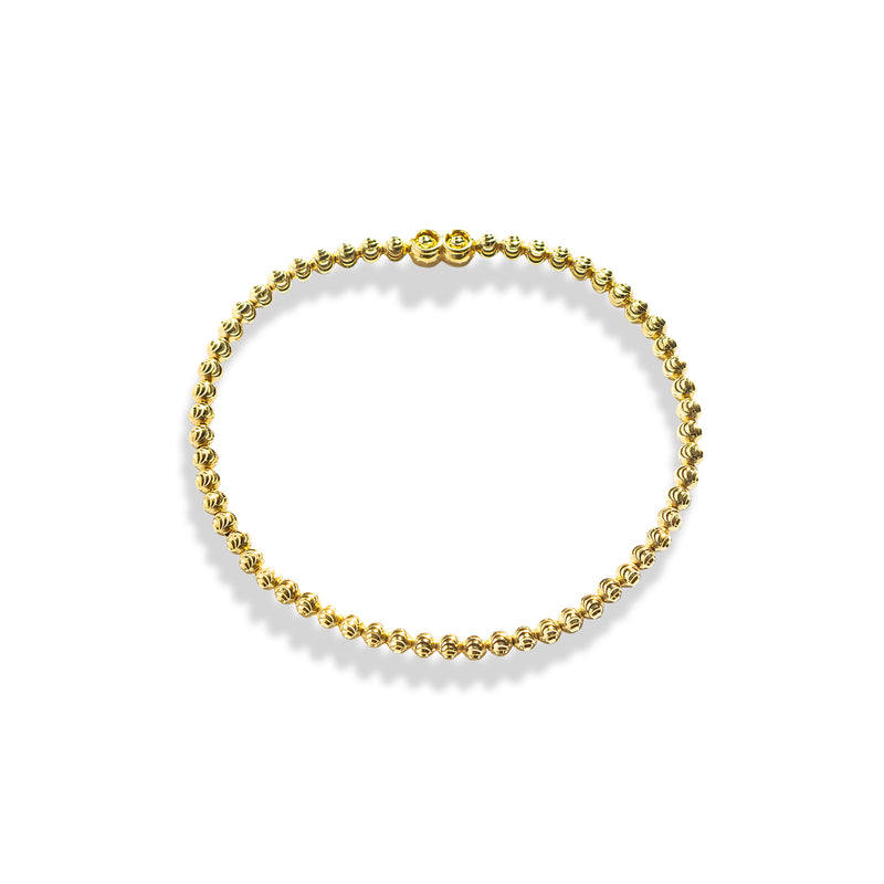 Crystal Cut and Small Crystal Beads Bracelet 14k Gold Fill