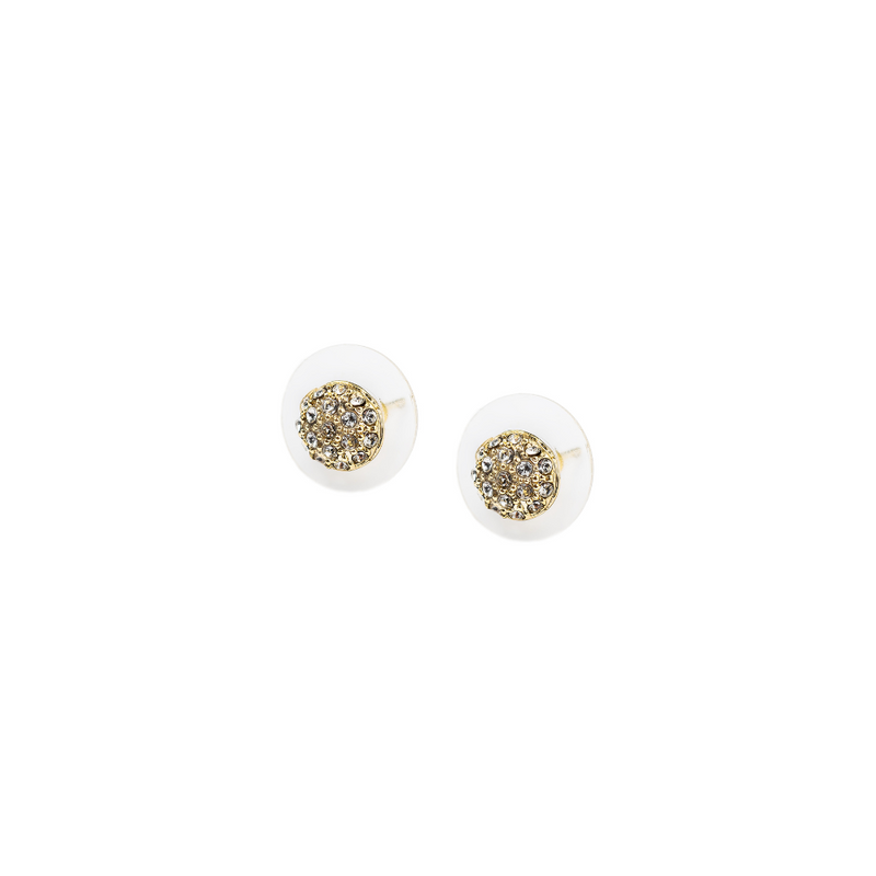 Crystal Pave Stud Earrings (Gold Fill)