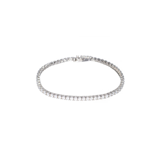 Crystal Sterling Silver Tennis Bracelet