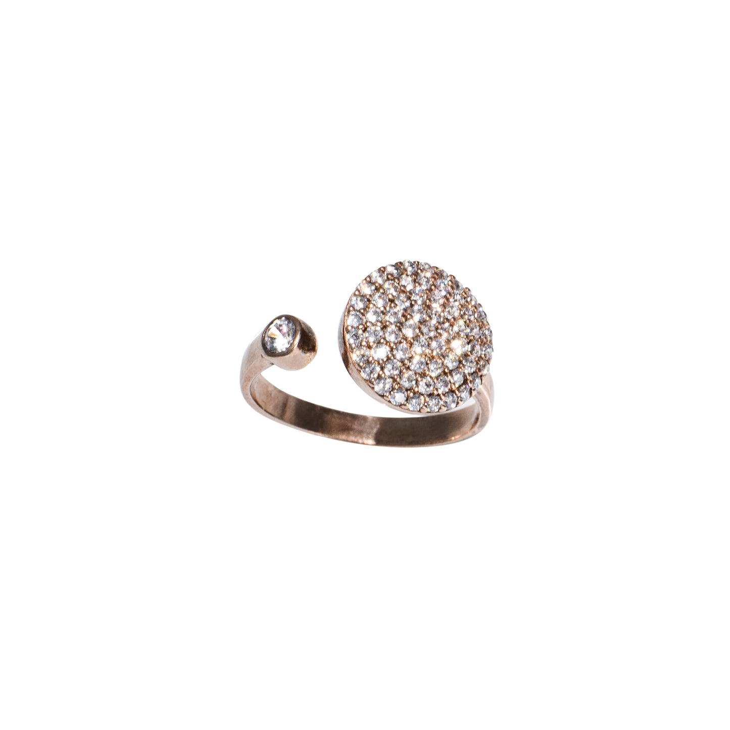 Crystal & Rose Gold Fill Adjustable Ring