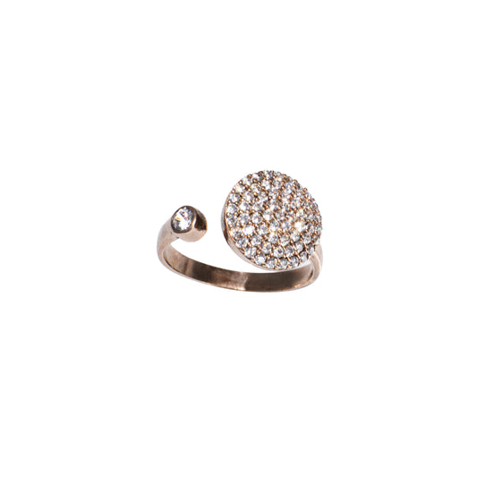 Crystal & Rose Gold Fill Adjustable Ring