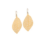 Filigree Leaf 14k gold fill Dangle Earrings