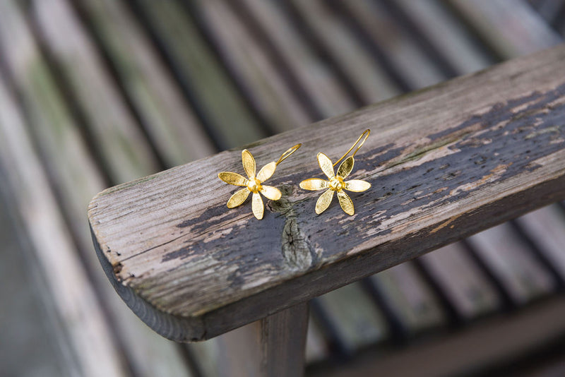 Flower Power gold fill dangle earrings