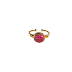 Garnet Small Stone Adjustable Ring