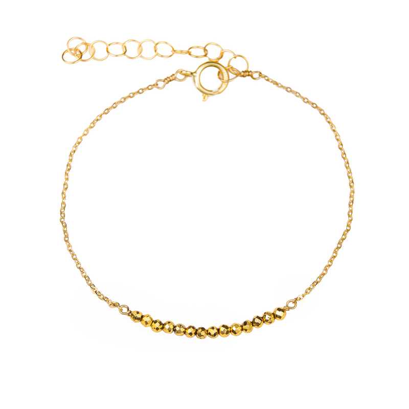 Gold Crystal Cut Beads Bracelet 14k Gold Fill