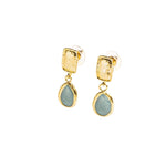 Gold Fill Geo Rectangle and Chalcedony Stud