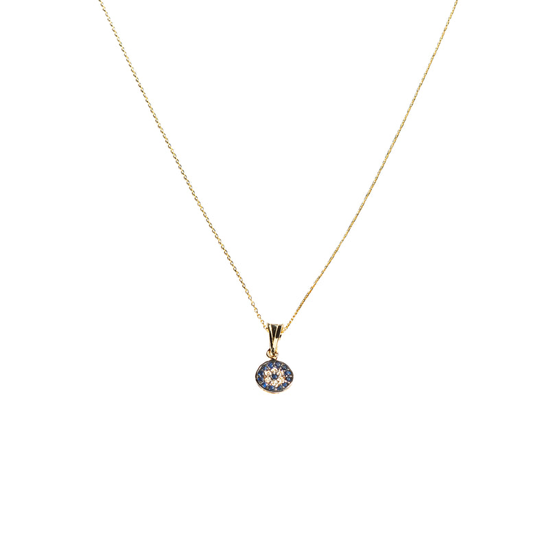 Good Eye (aka Modern Evil Eye) Small 14k Gold Necklace