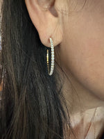 Crystal 1/2 Hoop Earrings 14k Gold Fill Medium