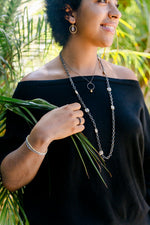 Labradorite Square and 24k Gold Fill Circle Dangle Earring