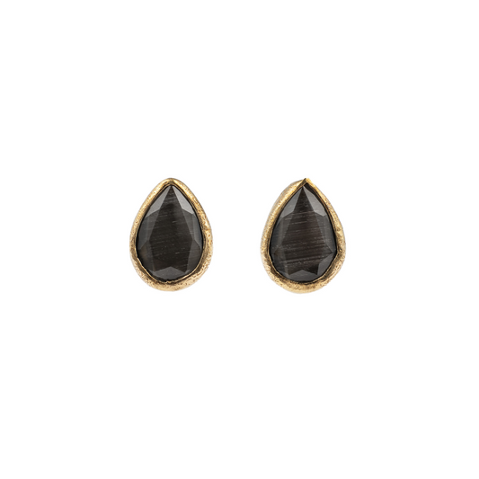 Labradorite Teardrop Stud Earrings