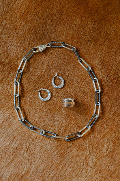 Sterling Silver Twist Hoop Earrings