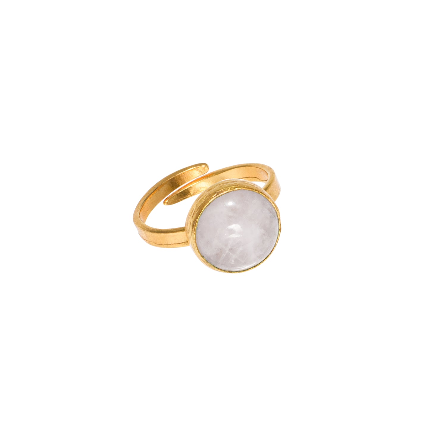 Moonstone Round & 24k gold fill adjustable ring