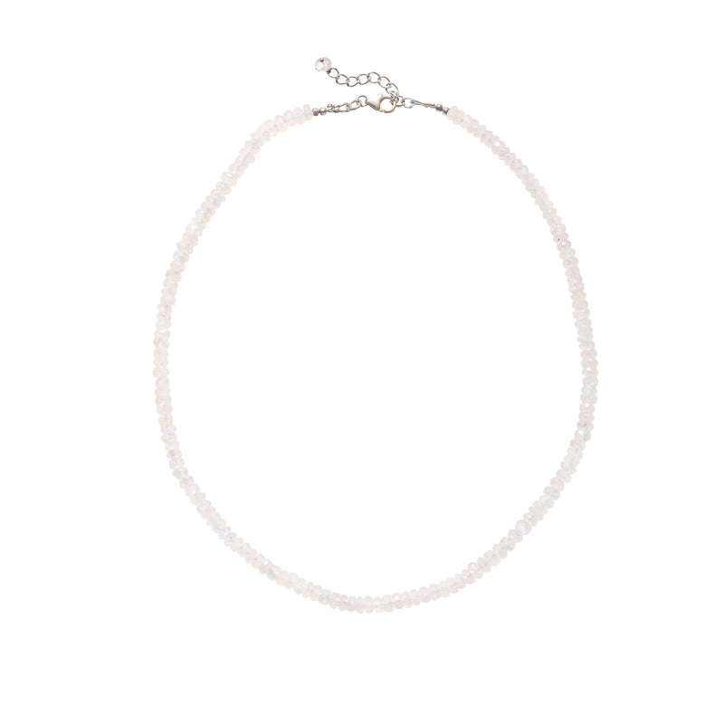 Moonstone Bead and Sterling Silver Clasp Necklace