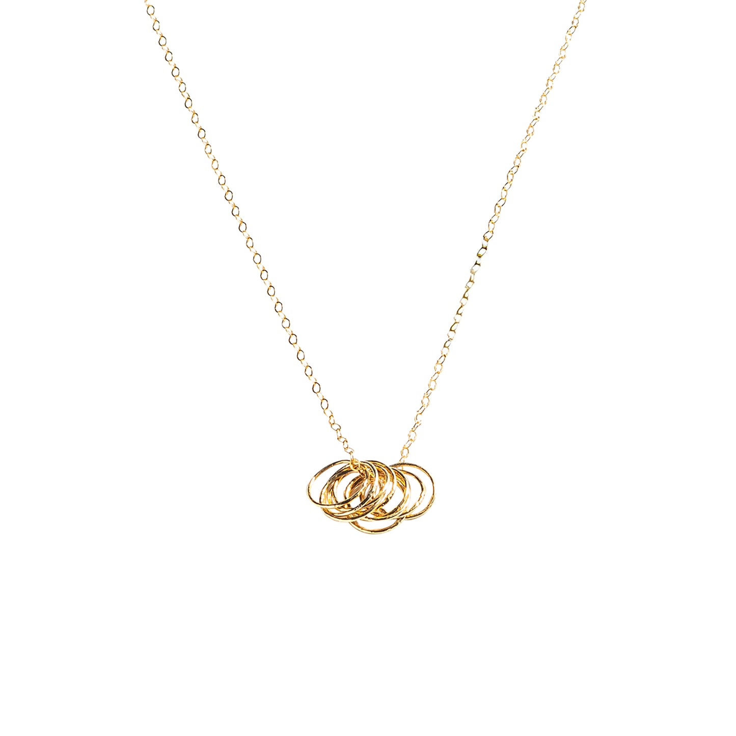 Multi Circle 14k Gold Fill Pendant Necklace