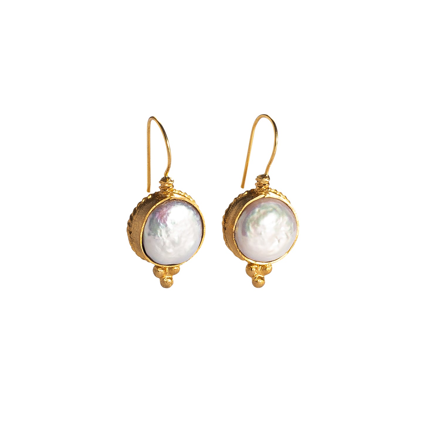 Pearl Drop 24k Gold Fill Earrings