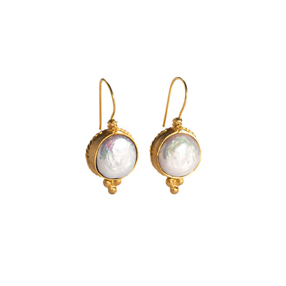 Pearl Drop 24k Gold Fill Earrings