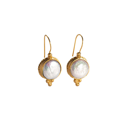 Pearl Drop 24k Gold Fill Earrings