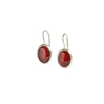 Red Agate Stone Earrings Silver Sm